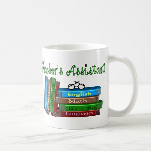 Teachers Assistant Gifts Stack of Books Coffee Mug