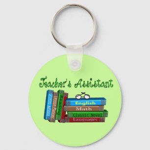 Teacher's Assistant Gifts "Stack of Books" Keychain