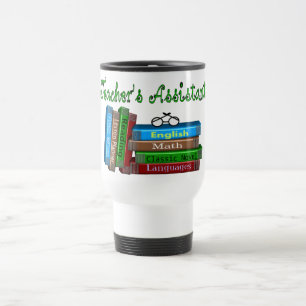 Teacher's Assistant Gifts "Stack of Books" Travel Mug
