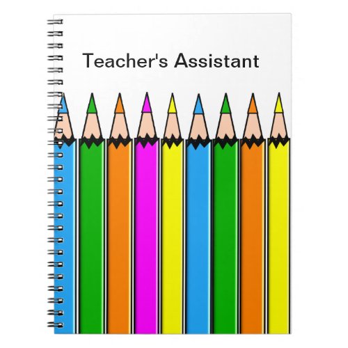 Teachers Assistant Notebook Colored Pencils