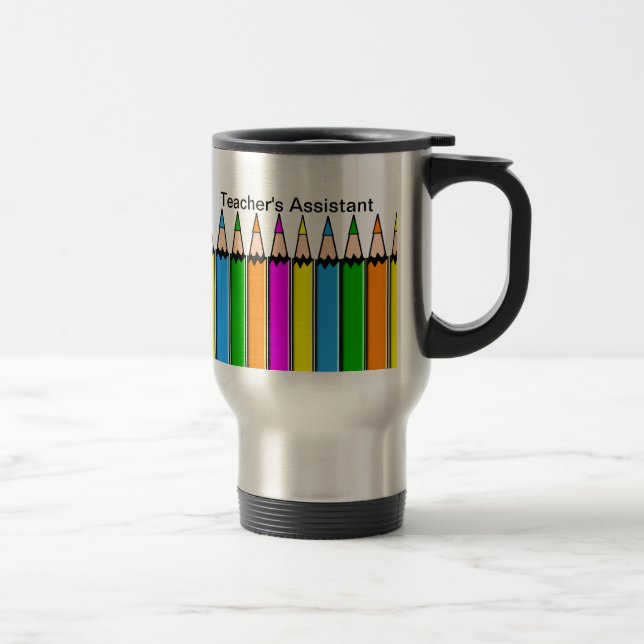 Teacher's Assistant Travel Mug Colored Pencils (Right)