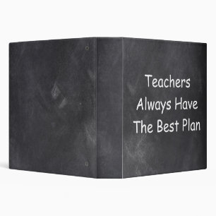 Teachers Best Plan Chalkboard Design Gift Idea 3 Ring Binder