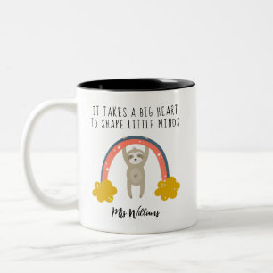 Teachers Big Heart to Shape Little Minds Two-Tone Coffee Mug