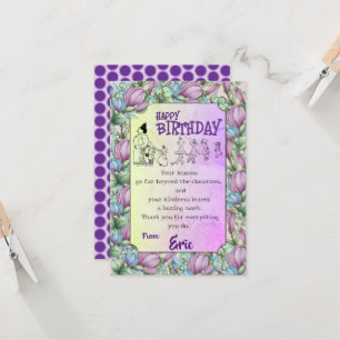 Teacher's Birthday  Card