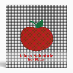 Teacher's Black & White Checkered Custom 3 Ring Binder
