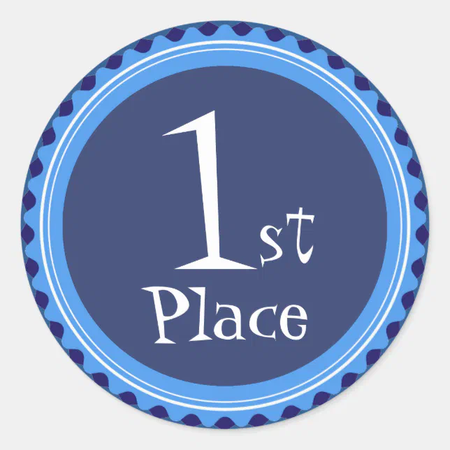 Teacher's Blue First Place Award Stickers | Zazzle