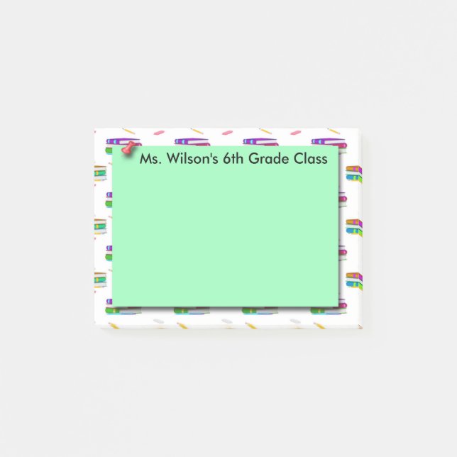 Teachers Books Green Paper Post-it® Notes (Front)