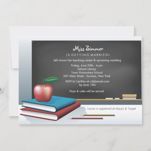 Teachers Bridal Shower Invitation