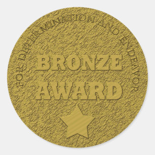 Teacher's "Bronze Award" Motivational Classic Round Sticker