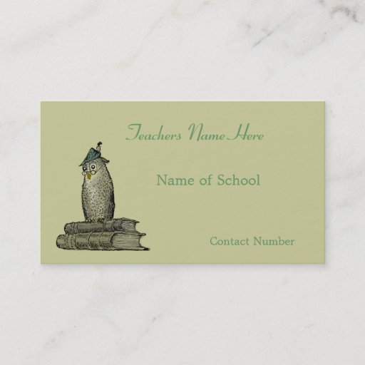 Customizable Teachers Business Card