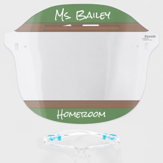 Teacher's Chalkboard Face Shield (Front w/Glasses)
