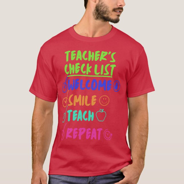 TEACHERS CHECK LIST funny T-Shirt (Front)