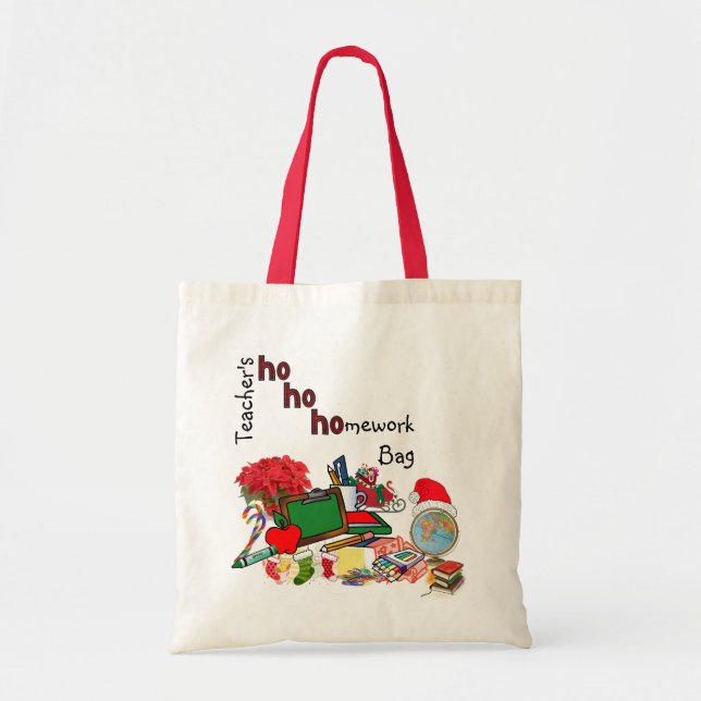 Teacher's  Christmas Tote Bag (Front)