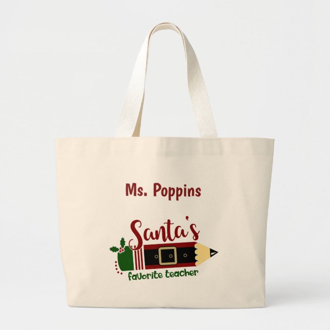 Teacher's Christmas Tote Bag (Front)