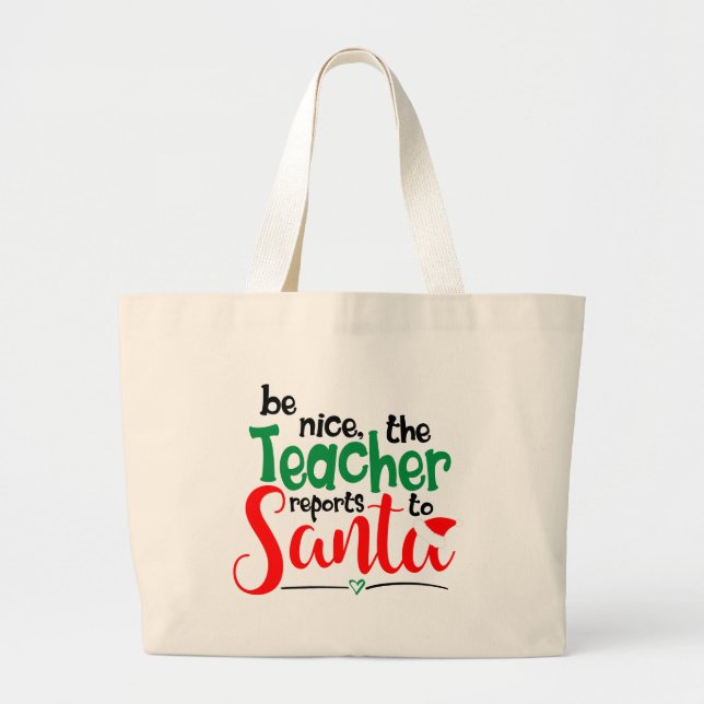Teacher's Christmas Tote Bag (Front)