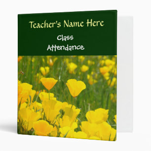 Teacher's class binders custom Class Attendance