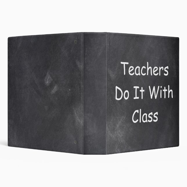 Teachers Class Chalkboard Design Gift Idea 3 Ring Binder (Background)