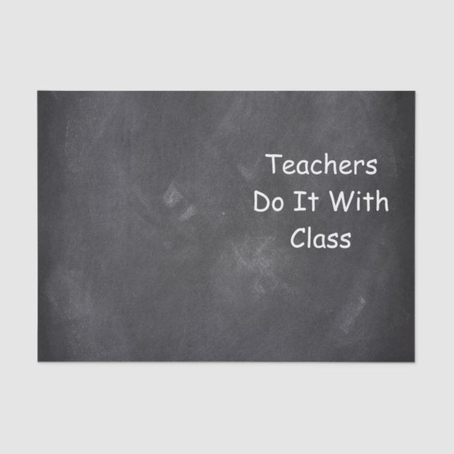 Teachers Class Chalkboard Design Gift Idea Tissue Paper (Front)