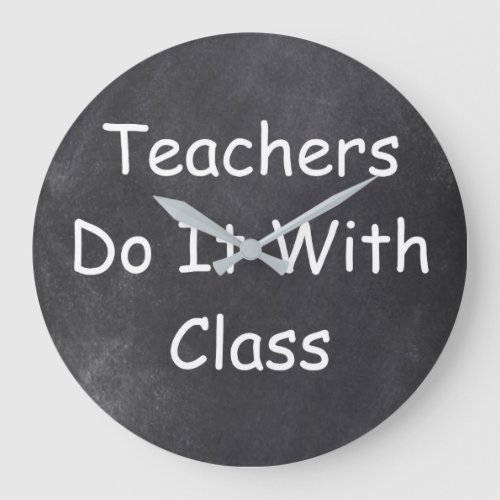 Teachers Class Teacher Chalkboard Design Gift Idea Large Clock