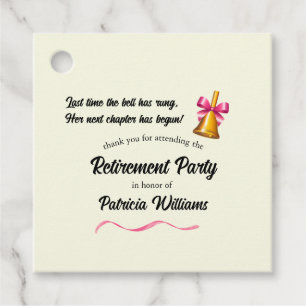 Teachers Classic School Bell Retirement Party Favor Tags