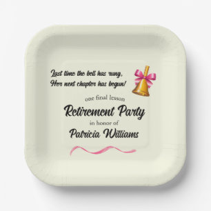 Teachers Classic School Bell Retirement Party Paper Plates