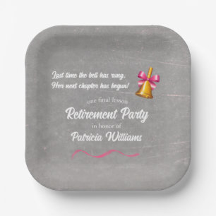 Teachers Classic School Bell Retirement Party Paper Plates