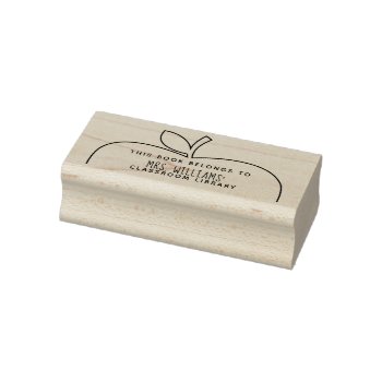 Teacher's Classroom Library Apple Rubber Stamp by thepinkschoolhouse at Zazzle