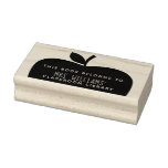 Teacher's Classroom Library Apple Silhouette Rubber Stamp