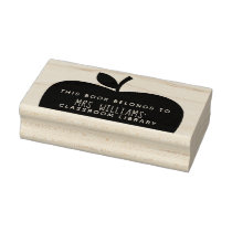 Teacher's Classroom Library Apple Silhouette Rubber Stamp Teacher's Classroom Library Apple Silhouette Rubber Stamp