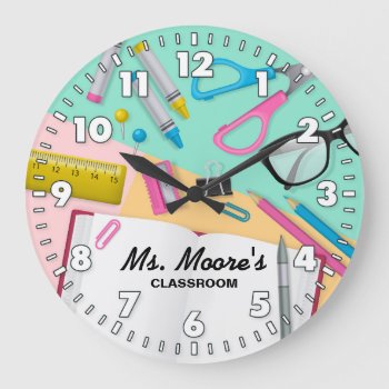 Teacher's Classroom Personalizable Clock by NiceTiming at Zazzle
