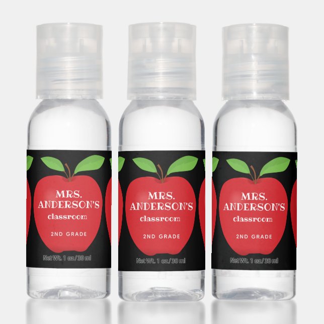 Teacher's Classroom Red Apple Hand Sanitizer (Set)