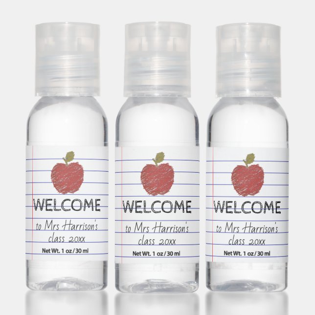 Teacher's Classroom Welcome Back to School Hand Sanitizer (Set)