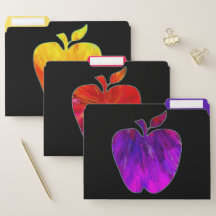 Teachers Colorful Apples File Folder Set
