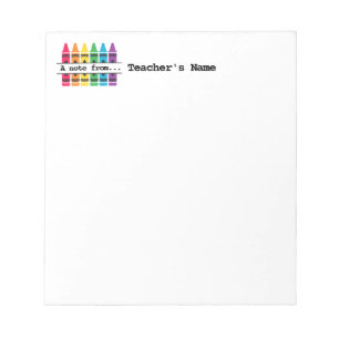 Teacher's "Colorful Crayons" Customized Notepad