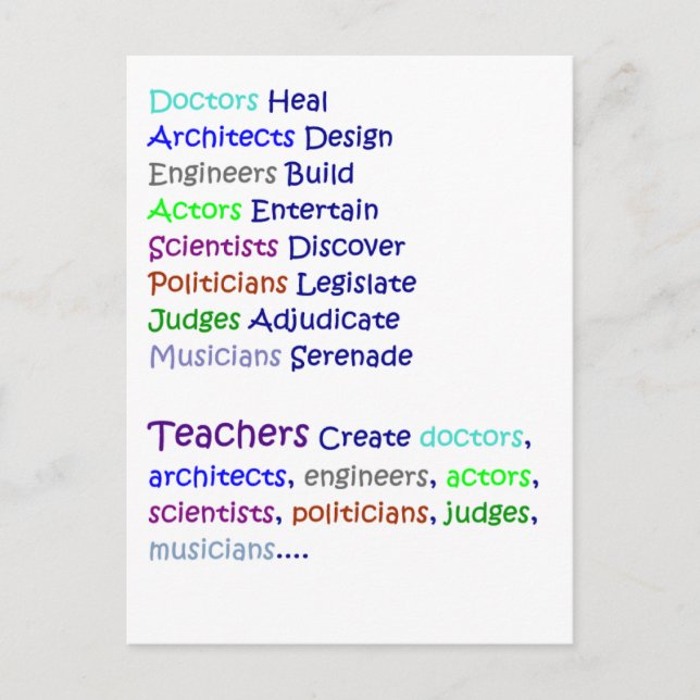 Teachers Create Postcard (Front)