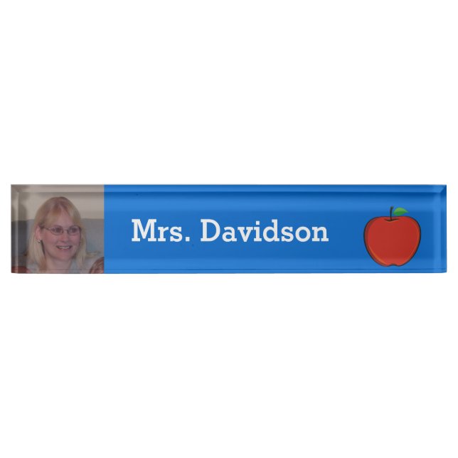Teacher's Custom Photo Desk Name Plate (Front)