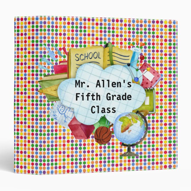 Teachers Custom School 3 Ring Binder (Front/Spine)