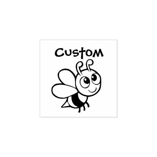 Teacher's customizable stamp - Cartoon Bee (Imprint)