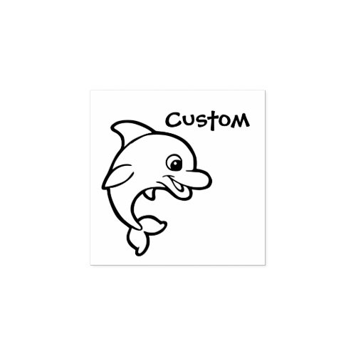 Teachers customizable stamp _ Cartoon Dolphin