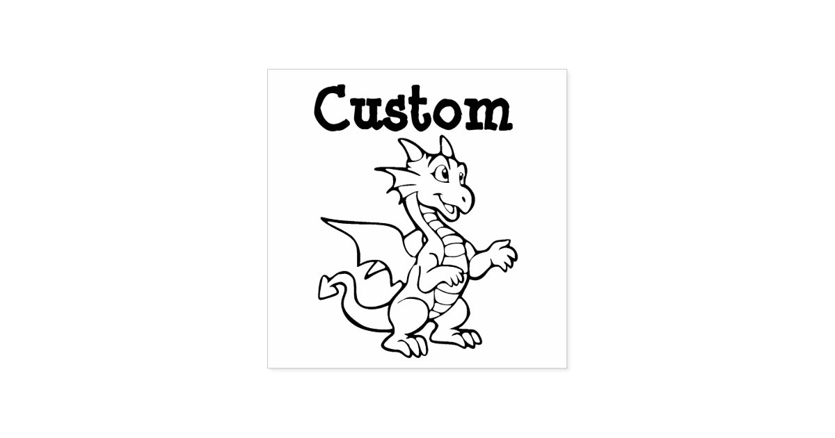 Teacher's customizable stamp - Cartoon Dragon | Zazzle