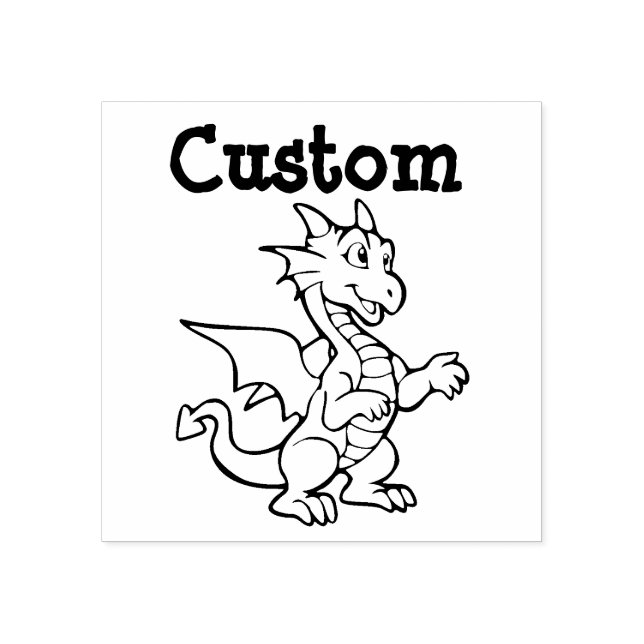 Teacher's customizable stamp - Cartoon Dragon (Imprint)