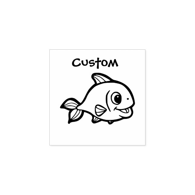 Teacher's customizable stamp - Cartoon Fish (Imprint)