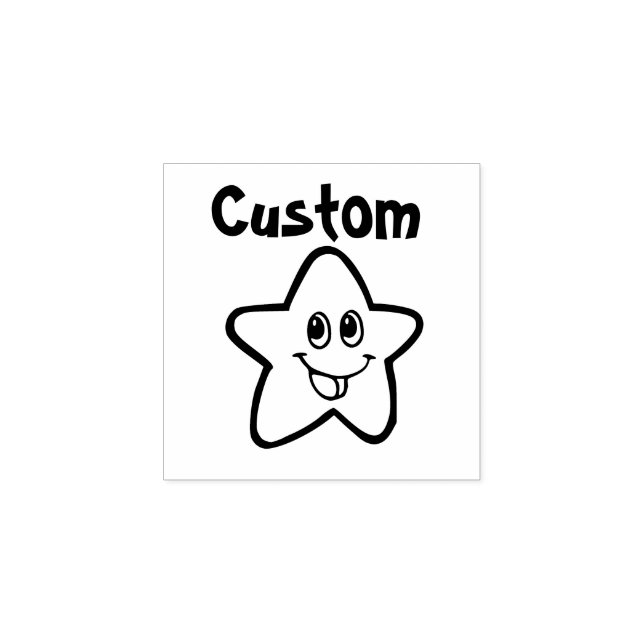Teacher's customizable stamp - Cartoon Star (Imprint)