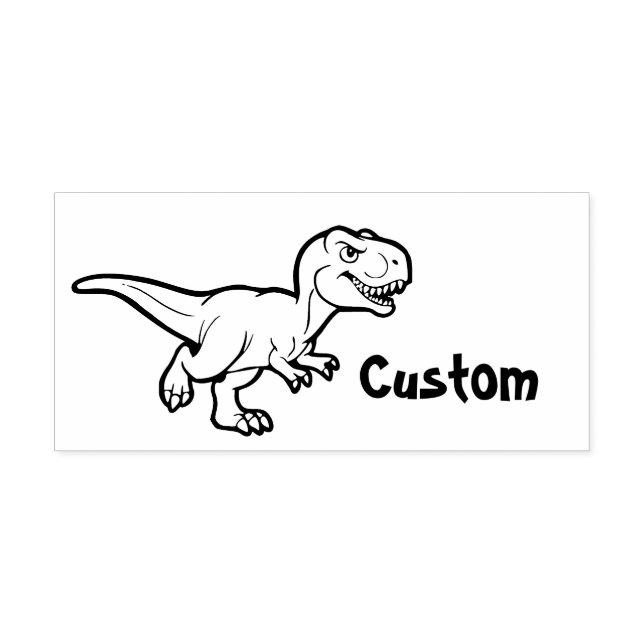 Teacher's customizable stamp - Cartoon T-Rex (Imprint)