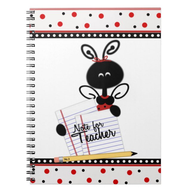 Teacher's Cute Ladybug Notebook (Front)