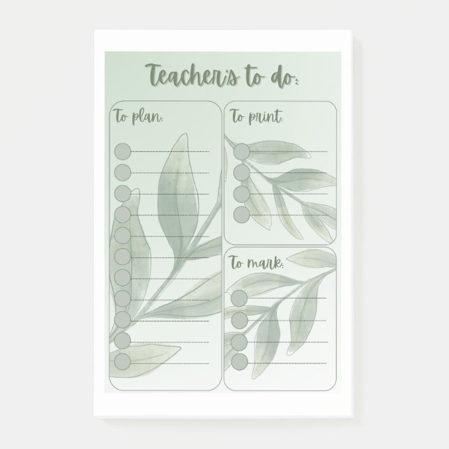 Teacher's daily post-its  post-it notes (Front)