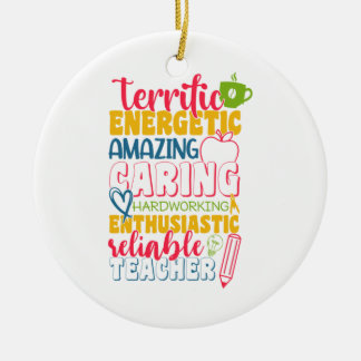 Teacher's Day Amazing Caring Teacher Ceramic Ornament