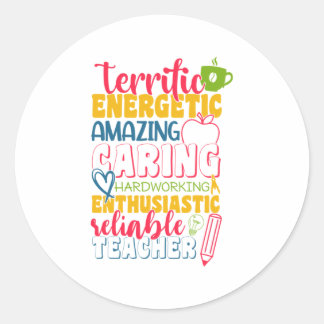 Teacher's Day Amazing Caring Teacher Classic Round Sticker