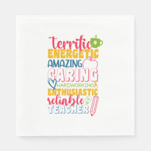 Teacher's Day Amazing Caring Teacher Napkins