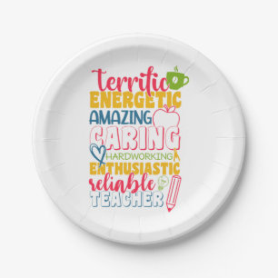 Teacher's Day Amazing Caring Teacher Paper Plates